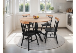 MESA MILENA PÉ CENTRAL 1200 PRETO/NATURAL